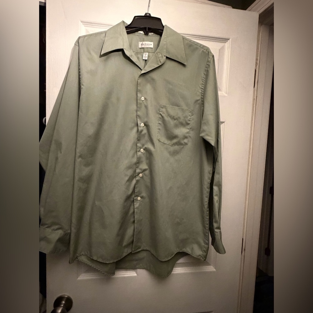 Van Heusen Sage Green Casual Button-Down Shirt